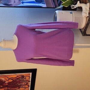 100% Cashmere Purple Pullover Sweater Crewneck